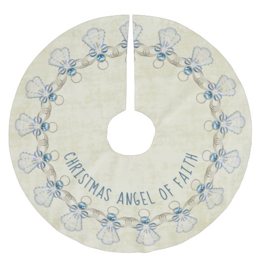 Naam: Kerstangel van Faith Blue/Cream Kerstboom Rok (Voorkant)