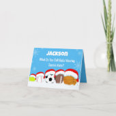 Naam Kerstballen in Santa's Pet Riddle Kaart (Voorkant)