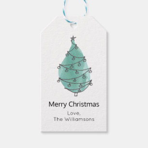 Naam kerstboomfamilie cadeaulabel
