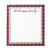 Naam kerstbuffel spelige scriptserie notitieblok (Voorkant)