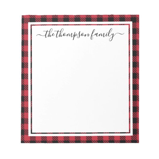 Naam kerstbuffel spelige scriptserie notitieblok (Voorkant)