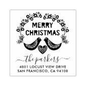 Naam kerstfamilie Handtekening Terugkeeradres Rubberstempel (Afrduk)