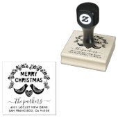 Naam kerstfamilie Handtekening Terugkeeradres Rubberstempel (Gestempeld)