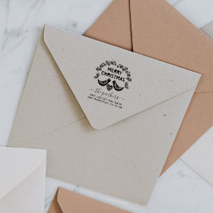 Naam kerstfamilie Handtekening Terugkeeradres Rubberstempel