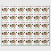 Naam kersthout aanpassen Land Cadeaupapier (Vlak)