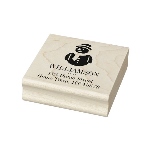 Naam kerstman gezinsnaam retouradres vierkant rubberstempel (Stempel)