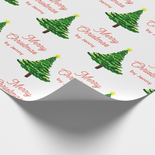 Naam kerstmis aanpassen cadeaupapier (Hoek)