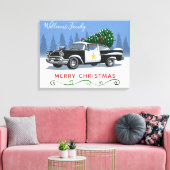 naam kerstmonogram politiewagen canvas afdruk (Insitu (Woonkamer))
