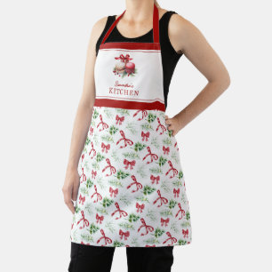 Naam Keuken Kerst Boog Groene Decoratie Patroon Schort