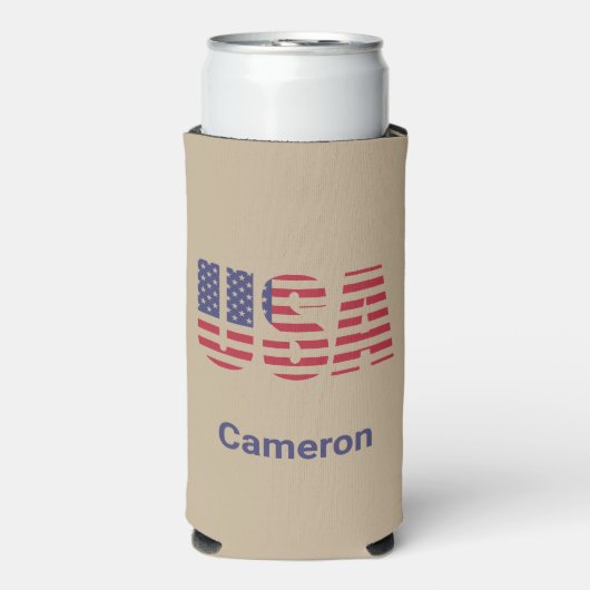 Naam, Khaki USA Can of Slim Seltzer Koelbox Seltzer Blikjeskoeler (Seltzer Voorkant)