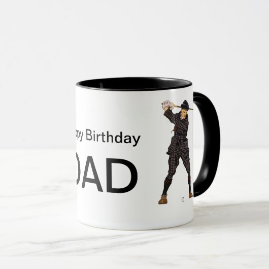  naam  kijk Golfer Golf Mok (Voorkant rechts)