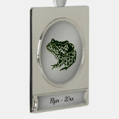 Naam kikker Silver en Jaar Verzilverd Banner Ornament (Rechts)