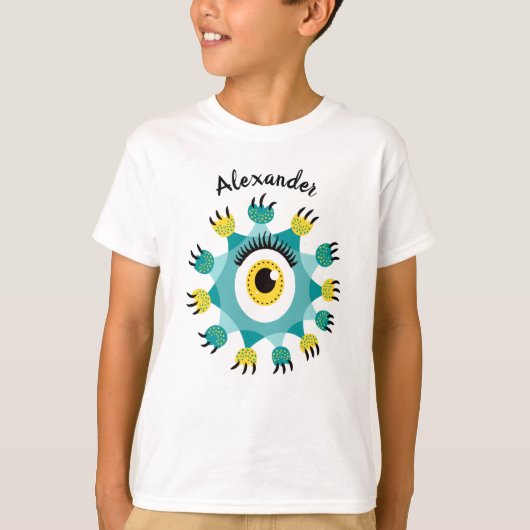 Naam Kind Cute Monster T-shirt (Voorkant)