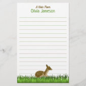 Naam Kind (Cute ) Woodland Dierlijke gebondenheid Briefpapier (Voorkant)