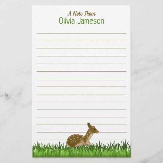 Naam Kind (Cute ) Woodland Dierlijke gebondenheid Briefpapier (Voorkant)