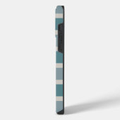 Naam Kind Liefde Papa op Blauwe Strepen iPhone Hoesje (Linkerkant)