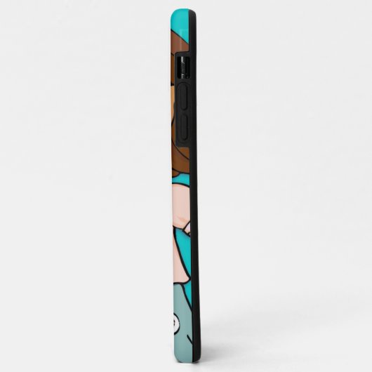 Naam kind meisje cuddles aqua peach Case-Mate iPhone case (Achterkant/links)