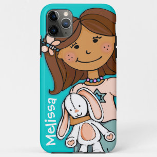 Naam kind meisje cuddles aqua peach iPhone 11 pro max hoesje