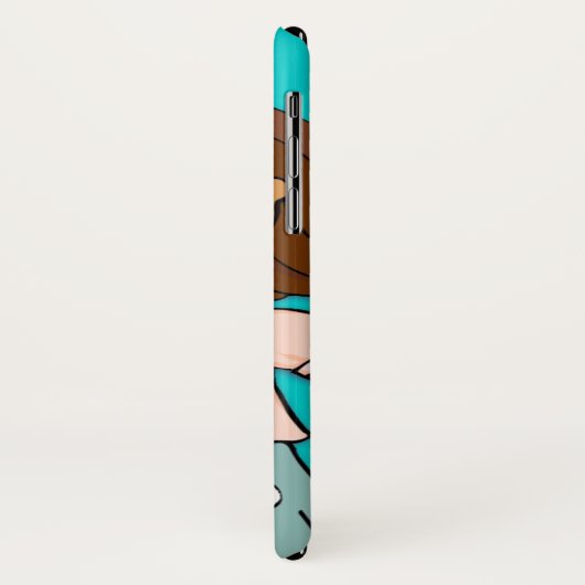 Naam kind meisje cuddles aqua peach iphone case (Achterkant/links)