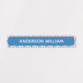 Naam kind|Nummerpatroon Achtergrond School Label (Design 1)