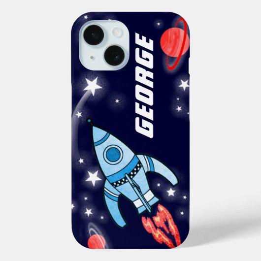Naam kinder raketruimte marine Case-Mate iPhone case (Achterkant)
