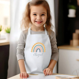 Naam kinderen Boho Pastel Aardtinten Kinder Schort