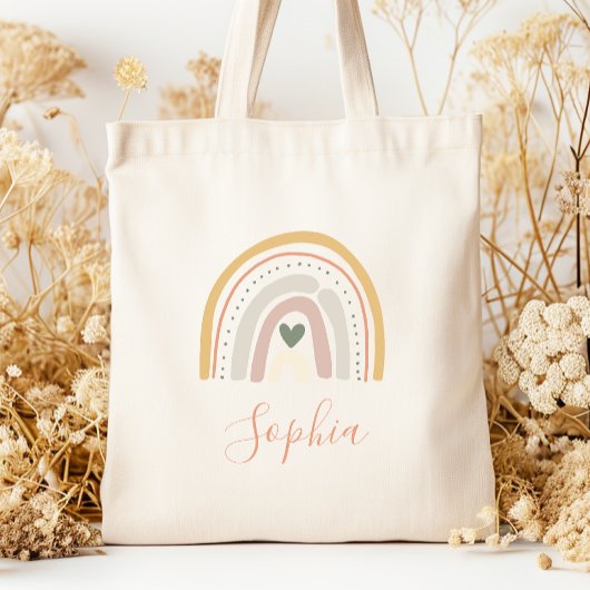 Naam kinderen Boho Pastel Aardtinten Tote Bag