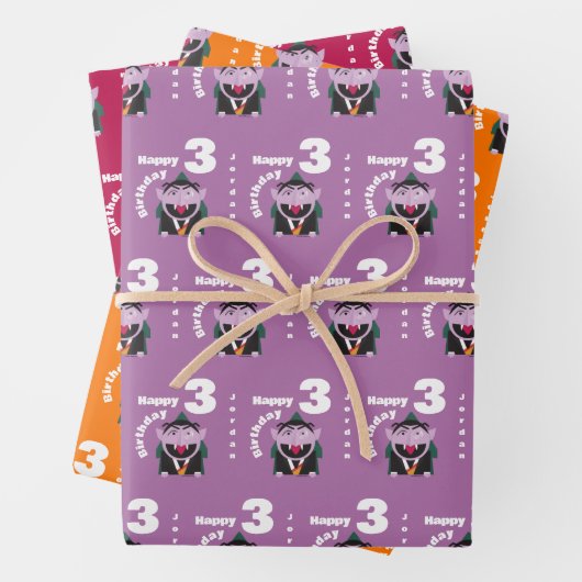 Naam Kinderen Verjaardag Sesamstraat | Count von C Inpakpapier Vel (In situ)