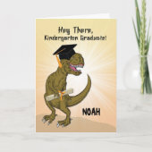  naam Kindergarten Afstuderen T-Rex Kaart (Voorkant)