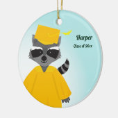 Naam Klasse Raccoon Graduation Cap Gown Keramisch Ornament (Links)