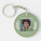 Naam Klasse van Photo Jade Green 2 Sided Afstudere Sleutelhanger (Voorkant)