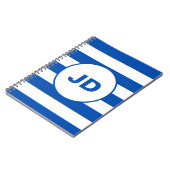 Naam  Klassieke Blauw & Witte Stripes Notitieboek (Linkerzijde)
