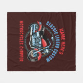 Naam klassieke rode motorfiets toevoegen fleece deken (Voorkant (Horizontaal))
