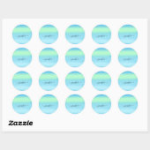 Naam Klein Bedrijf Dank Blauw Groene Pastels Ronde Sticker (Vel)
