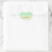 Naam Klein Bedrijf Dank Mint Groene Ombre Pastels Hart Sticker (Tas)