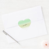 Naam Klein Bedrijf Dank Mint Groene Ombre Pastels Hart Sticker (Envelop)