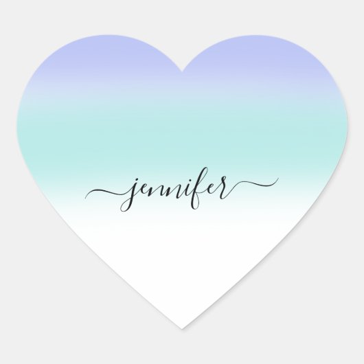 Naam Klein bedrijf - Dusty Blue PurplePastels Hart Sticker (Voorkant)
