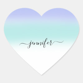 Naam Klein bedrijf - Dusty Blue PurplePastels Hart Sticker