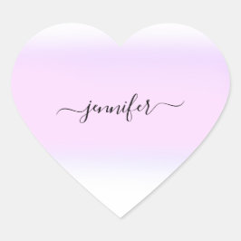 Naam Klein bedrijf - Roze Ombre Pastels Hart Sticker