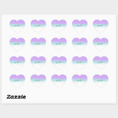 Naam Kleine Bedrijven Paarse dank Blu Ombre Pastel Hart Sticker (Vel)