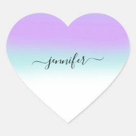 Naam Kleine Bedrijven Paarse dank Blu Ombre Pastel Hart Sticker