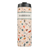 Naam, kleine chips gespikkeld terrazzo patroon 12o thermosbeker (Voorkant)