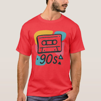 Naam Kleurrijk 90s Cassettebandje Design retro T-shirt