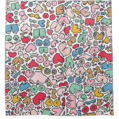 Naam kleurrijk borstpatroon steen onderzetter douchegordijn (Voorkant)