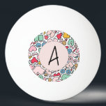 Naam kleurrijk borstpatroon steen onderzetter pingpongbal<br><div class="desc">Leuk humor borstpatroon</div>