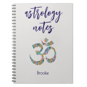 Naam, Kleurrijk botanisch Om-symbool notitieboek (Voorkant)