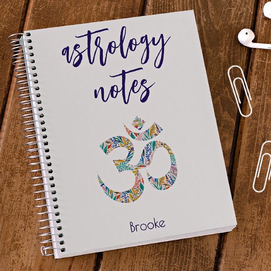 Naam, kleurrijke botanische OM Symbol Notitieboek