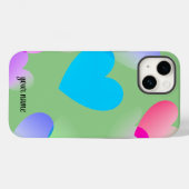 Naam Kleurrijke Gliding Hearts, Sage Green Case-Mate iPhone Case (Achterkant (horizontaal))