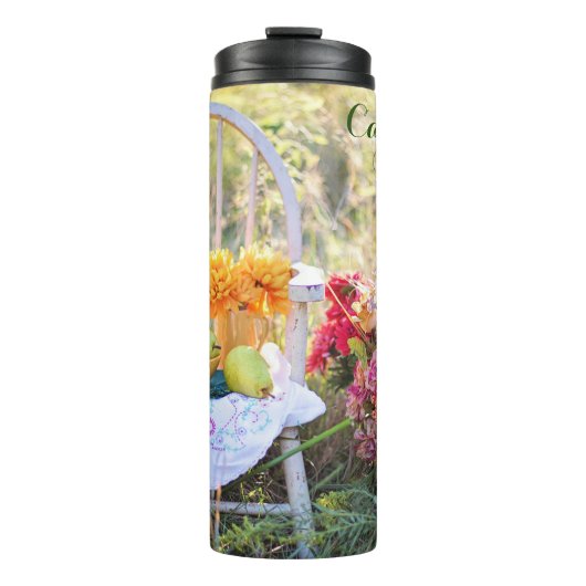 Naam, Kleurrijke  Herfst-Herfstdruk 12oz. Thermosbeker (Voorkant)