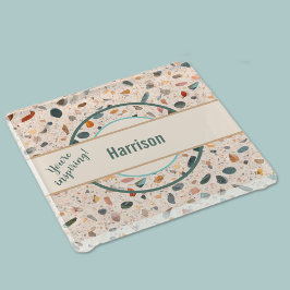 Naam, Kleurrijke Kleine Spaanders Mozaïek Terrazzo Glazen Onderzetter